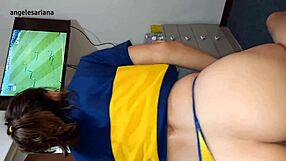 futbolista sweating that thong... they say her big ass takes it all, dripping cum!