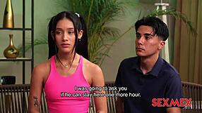 skater hottie carolina guerrero gives brunette latina blowjob then quickie fuck