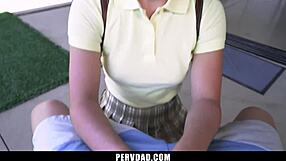 WHO KNEW STEPDAD'S GIRL SUCKS BLOWJOBS LIKE A PRO - PERVDAD!