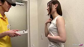 skinny japanese nympho tempts pizza boy into rough uncensored creampie in every position