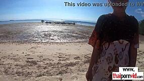 PETITE THAI TEEN CHERRY POUNDED BY HUGE WHITE COCK ON BEACH!