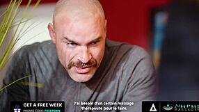 Steamy nuru threesome milf boss facesits sexy intern with french subs