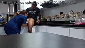 i convince chubby latina employee for kitchen fuck spanking and tit play part 1