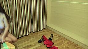 a busty milf shows off her curves undressing on webcam... sexy!