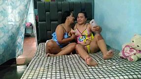 cheating wife meets husband's lover and fucks her hard while masturbating together