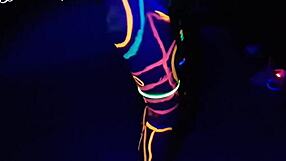 Fucked Wild Slim Brunette Girl Next Door Bent Over in Pulsing UV Light Glow