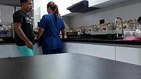 i convince chubby latina employee for kitchen fuck spanking and tit play part 1