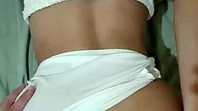 Sexy Crossdresser Gostosa Dances in Transparent Skirt Then Anal Rides Young Cock