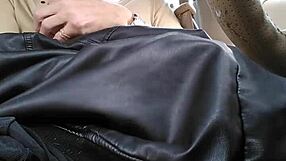 tranny cums hard fooling around in car