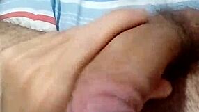 Hairy hunk pounds out explosive closeup amateur homemade handjob cumshot