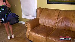 hey sexy busty blonde stella's stuffing her pussy with huge dildo 😍