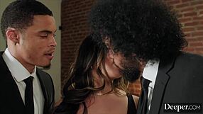 curvy scarlett alexis spit-roasted deep by bbc in mmf threesome debut