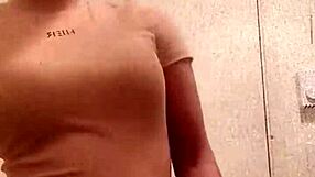 BLACK WHORE Shows CHOCOLATE ASS Bent Over in Bathroom