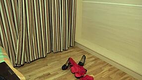 a busty milf shows off her curves undressing on webcam... sexy!