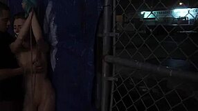 skinny teen anya olsen bound for extreme rough outdoor public bang on her meaty pussy