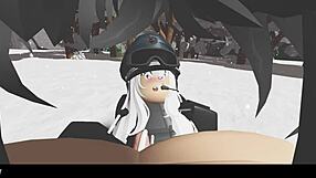 Snowy forest hides blonde's teasing handjob and missionary secrets