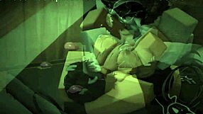 Busty childhood friend caught stroking tits in bed gets fucked hard