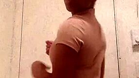 BLACK WHORE Shows CHOCOLATE ASS Bent Over in Bathroom