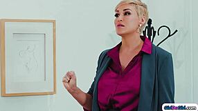 stepmom spanks naughty stepteen 18+ hard for breaking toy