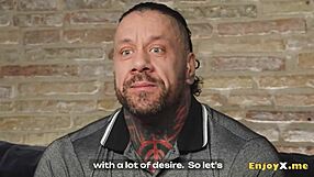 Check out this brunette with tattoos getting close attention from her inked guy in high def action