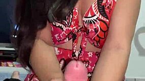 Novinha's pink outfit matches wellington prado's huge cock for her tasty handjob blowjob!