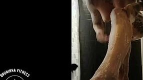 i shave my thick redhead pussy completely smooth in the shower full routine
