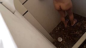 omg bella cuñada colombiana bathing... she spots me watching her perfect petite tits 😍🚿