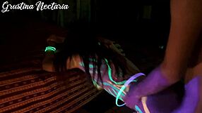 Fucked Wild Slim Brunette Girl Next Door Bent Over in Pulsing UV Light Glow