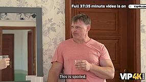 Stepdad fucks claustrophobic girl locked in bathroom