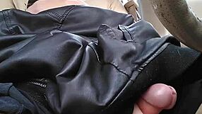 tranny cums hard fooling around in car