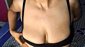 Chubby Indian Bhabhi's Huge Saggy Tits and Juicy Pussy Drip with Moans