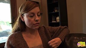 redhead skinny lesbian bimbo craves clit licking on hairy pussy