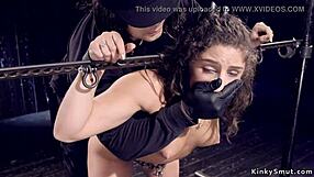 hot teen slave ass waxed bound gagged deepthroated in kinky bdsm device