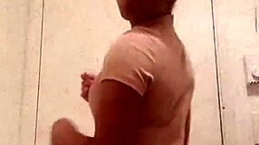 BLACK WHORE Shows CHOCOLATE ASS Bent Over in Bathroom