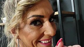 brazilian milf housewife gives ass on erotic chair for husband