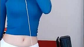 Korean cutie dances sexy with big tits bouncing wild