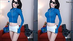 Korean cutie dances sexy with big tits bouncing wild