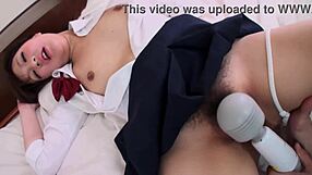 japanese college teen bent over doggystyle creampie hairy pussy