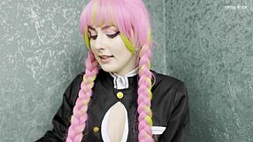 your girl next door neighbor joi cosplay lets kanroji mitsuri smash cock between huge tits till cum