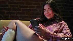 curvy scarlett alexis spit-roasted deep by bbc in mmf threesome debut