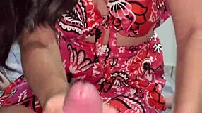 Novinha's pink outfit matches wellington prado's huge cock for her tasty handjob blowjob!