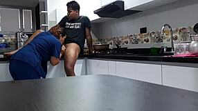 i convince chubby latina employee for kitchen fuck spanking and tit play part 1