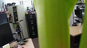 Shy harlot's heart races fucking rough in shop contest