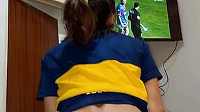 futbolista sweating that thong... they say her big ass takes it all, dripping cum!