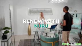 Sexy Blonde Masseuse Andi Avalon Delivers Wet Nuru Massage to Client Scotty P