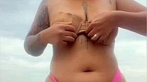 Hey show me if that cock's really hard poking out your bermuda shorts on the beach!