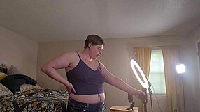 clara crisp milf bbw gets ready backstage for giantess armpit hairy fetish filming