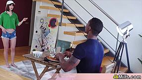 hypno pizza girl filled by big black cock