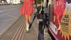 Hot latina exhibitionist flashes dress panties small tits masturbates wet pussy on public bus