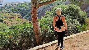 Jaime flashes milf lingerie in wild nature